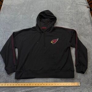 NFL Team Apparel Arizona Cardinals Hoodie‎ Mens XL Black Red Piping Pullover